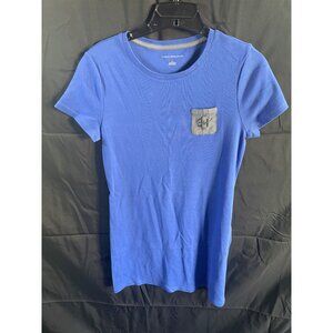 TOMMY HILFIGER Casual T-Shirt Dress Tunic Light Blue Pocket logo Size Med.